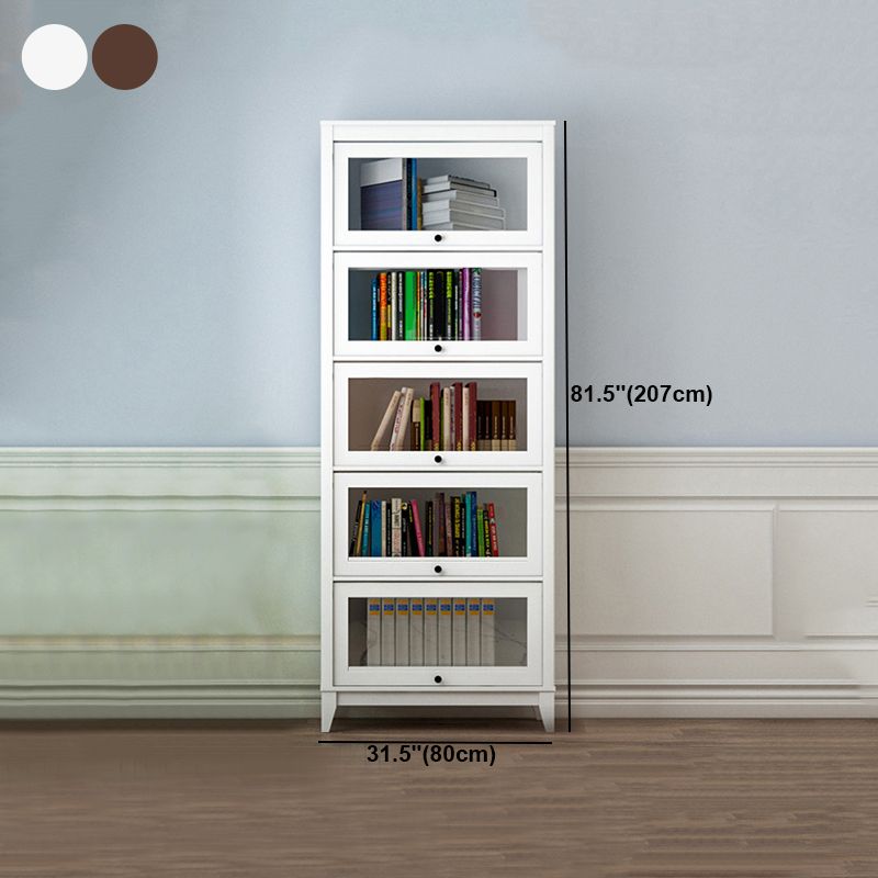 Manufactured Wood Bookcase Contemporary Standard Bookshelf with Glass Doors Clearhalo 'Bookcases' 'furn' 'furn_bookcases' 'Furniture' 'Office Furniture' 1200x1200_b3c0cf6e-4480-4552-8c5e-af5cc0df1fb2