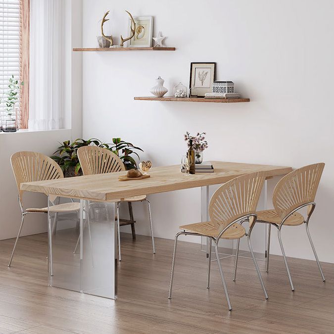 Mesa de comedor de madera sólida Mesa de comedor de lujo tradicional con base de pedestal doble