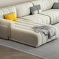 Fabric Square Arm Sofa with Pillows Standard Seating in White