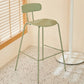 Modern Backrest Armless Counter Stool Metal Bar Stool with Plastic Cushion