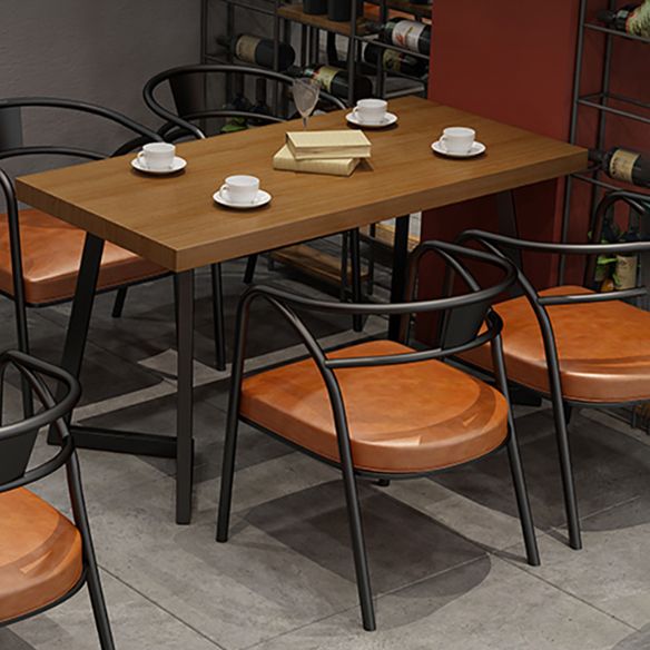 Industrial Style Rectangle Shape Dinette Set Solid Wood Top Dining Table Furniture for Dining Room Clearhalo 'Dining Room Sets' 'Dining Tables & Seating' 'dining_room_set' 'furn' 'furn_dining_room_set' 'Furniture' 'furniture_dining_room_set' 'Kitchen & Dining Furniture' 'kitchen&dining_furn' 'kitchen' 1200x1200_b3c6cd77-b395-408f-b2c2-e262933a0cf3