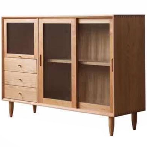 Sideboard in legno contemporaneo 3 cassetti e porte armadio per soggiorno