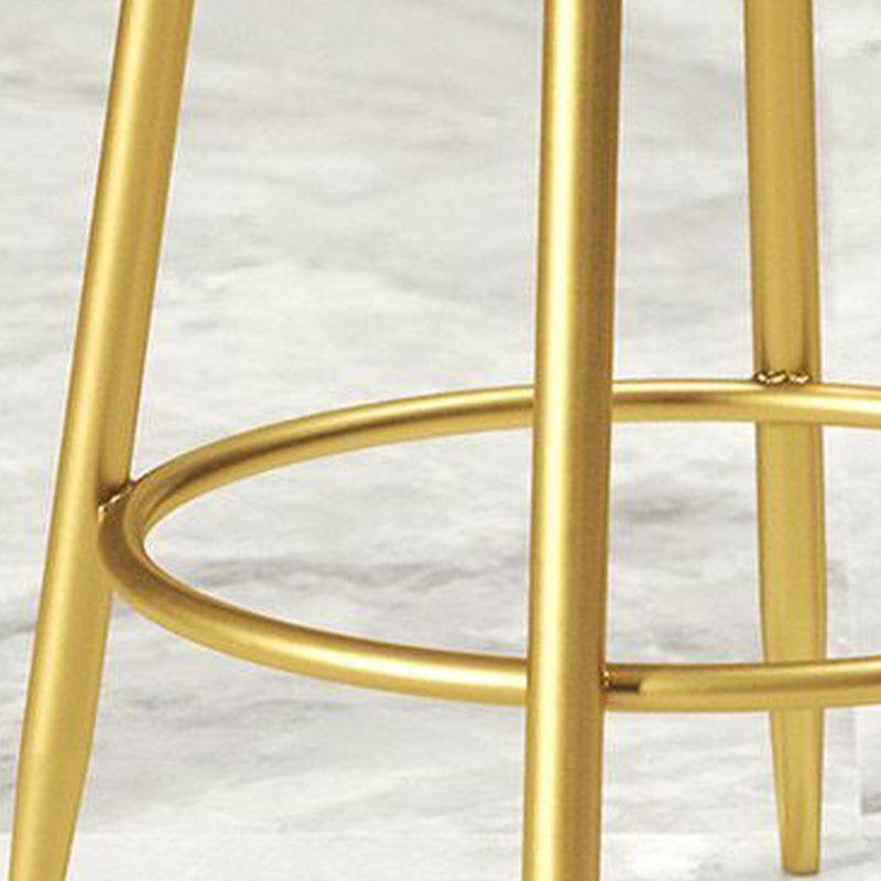 Glam Armless Backrest Counter Stoo Iron Bar Stool with Cushion and Pedal for Kitchen