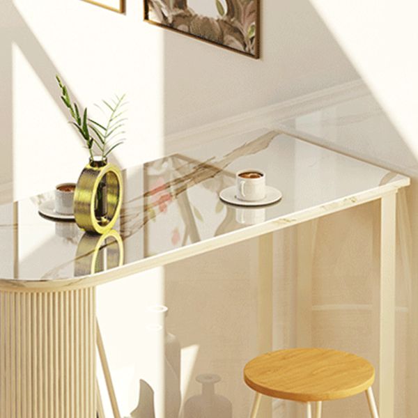 Modern Indoor Bar Height Table Double Pedestal Stone Bistro Accent Dining Table Clearhalo 'Bar Furniture' 'Bar Tables' 'bar_tables' 'furn' 'furn_bar_tables' 'Furniture' 'Kitchen & Dining Furniture' 1200x1200_b3c9363c-6a58-4152-8805-bd2ca1652d56