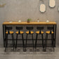 Industrial Style Bar Table Set 1/2/6/11 Pieces Rectangle Bar Table with High Stools Clearhalo 'Bar Furniture' 'furn' 'furn_home_bar_bar_sets' 'Furniture' 'Home Bars & Bar Sets' 'home_bar_bar_sets' 'Kitchen & Dining Furniture' 1200x1200_b3c93c38-9150-4207-8a1b-5e4c720564ef