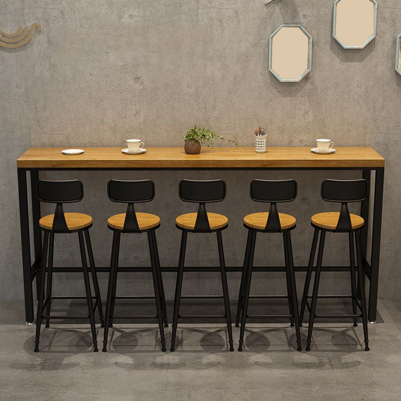 Industrial Style Bar Table Set 1/2/6/11 Pieces Rectangle Bar Table with High Stools Clearhalo 'Bar Furniture' 'furn' 'furn_home_bar_bar_sets' 'Furniture' 'Home Bars & Bar Sets' 'home_bar_bar_sets' 'Kitchen & Dining Furniture' 1200x1200_b3c93c38-9150-4207-8a1b-5e4c720564ef