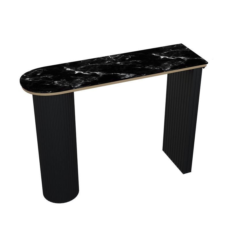 Faux Marble Bistro Bar Table Double Pedestal Bar Table for Living Room Clearhalo 'Bar Furniture' 'Bar Tables' 'bar_tables' 'furn' 'furn_bar_tables' 'Furniture' 'Kitchen & Dining Furniture' 1200x1200_b3c9d9be-c6fc-496a-88c4-d3bfe387acef