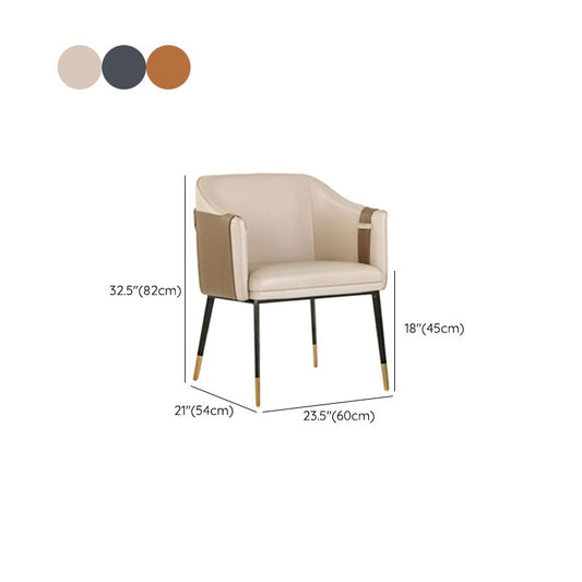 Contemporary Arm Chair Home Faux Leather Upholstered Dining Chair