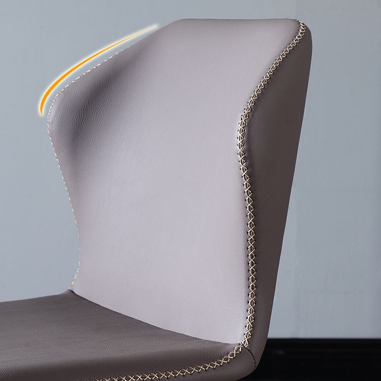 Contemporary Design Wingback Armless Side Chairs Leather Dining Side Chair Clearhalo ' kitchen&dining_furn' 'Dining Chairs' 'Dining Tables & Seating' 'dining_chair' 'furn' 'furn_dining_chair' 'Furniture' 'furniture_dining_chair' 'Kitchen & Dining Furniture' 'kitchen' 1200x1200_b3cbaf1b-efcd-417f-b9e9-89f8454aaf61