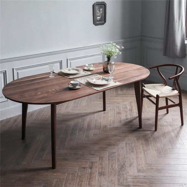 Simple Style Dining Table Solid Wood Oval 4 Legs Base Table for Kitchen and Home Clearhalo ' dining_table' 'Dining Tables & Seating' 'Dining Tables' 'furn' 'furn_dining_table' 'Furniture' 'furniture_dining_table' 'Kitchen & Dining Furniture' 'kitchen&dining_furn' 'kitchen' 'kitchen_dining_table' 1200x1200_b3cc2fbd-8ae8-4c7c-b3db-3affce0b7227