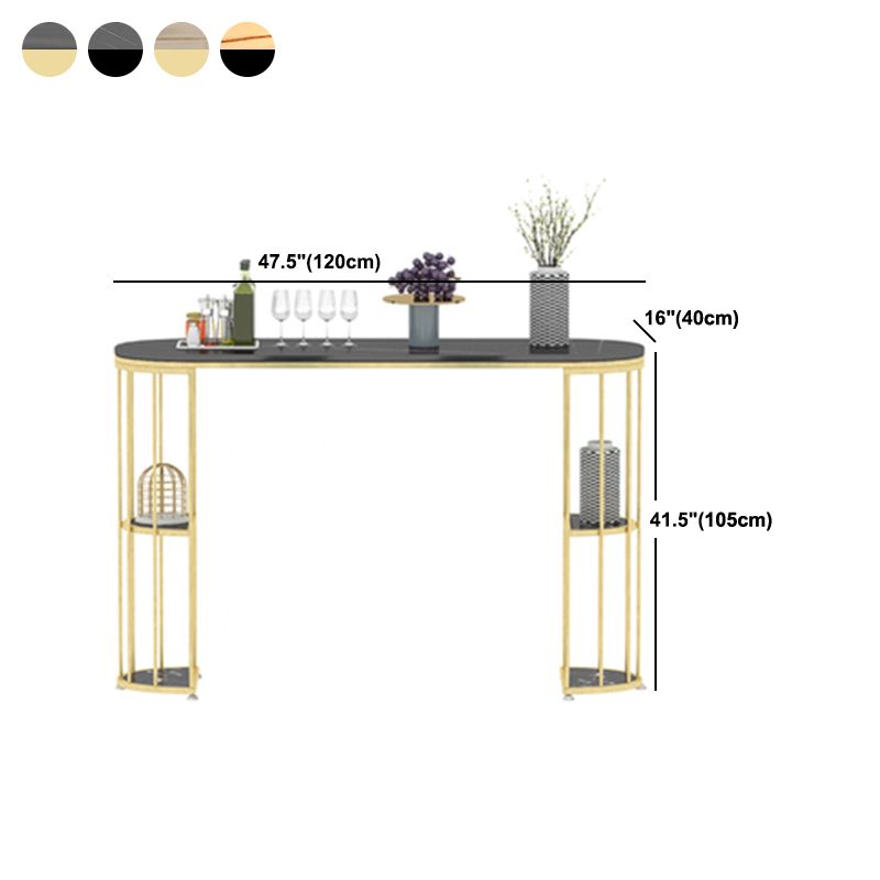 Tavolo da bar ovale in pietra sinterizzato tavolo da bistrot lussuoso con doppio piedistallo