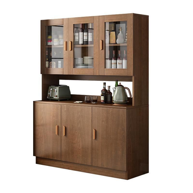 Modern Wood Dining Hutch Glass Doors Display Cabinet with Doors for Dining Room Clearhalo 'Display & China Cabinets' 'display_china_cabinets' 'furn' 'furn_display_china_cabinets' 'Furniture' 'Kitchen & Dining Furniture' 1200x1200_b3ccfd22-f39b-49f2-a48b-630380d44a95