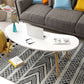 15.7"H Modern 4 Legs Wood Base White/Pink/Natural Irregular Top Coffee Table Clearhalo 'Coffee & Accent Tables' 'Coffee Tables' 'coffee_tables' 'furn' 'furn_coffee_tables' 'Furniture' 'Living Room Furniture' 1200x1200_b3cd05c2-aba7-41bb-8527-47ee46d1d416