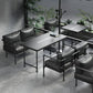 Industrial Style Dining Table Solid Wood Dining Table with Trestle Base Clearhalo 'Dining Tables & Seating' 'Dining Tables' 'dining_table' 'furn' 'furn_dining_table' 'Furniture' 'furniture_dining_table' 'Kitchen & Dining Furniture' 'kitchen' 'kitchen_dining_table' 1200x1200_b3cd2ff4-de1f-4406-91c7-dafb5dd9ef07