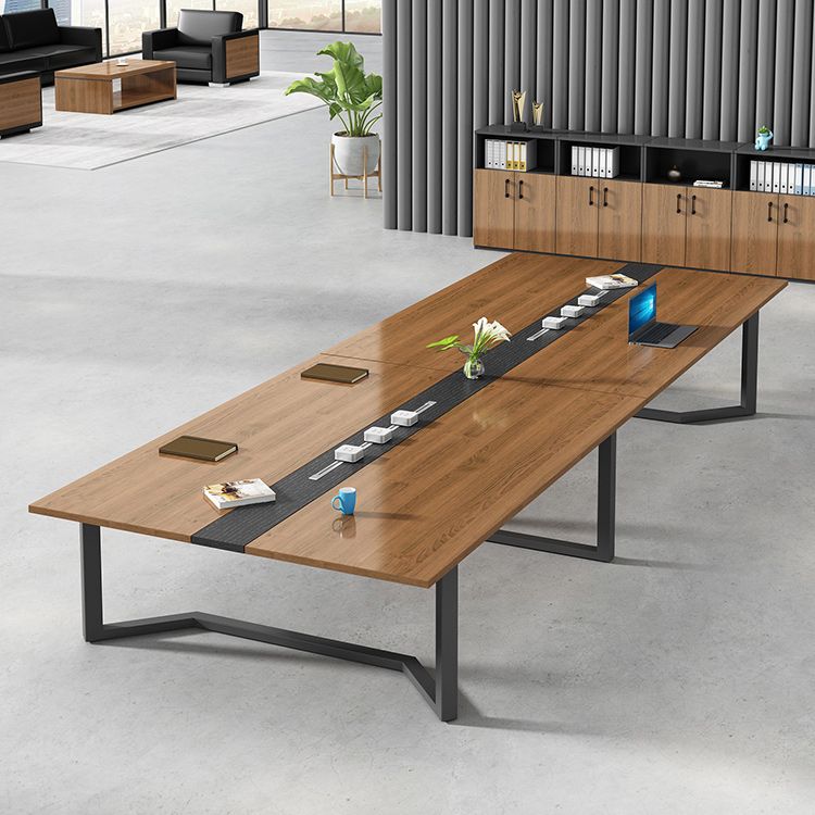 Mesa de reuniones de la oficina rectángulo escritorio de escritura de madera de estilo moderno