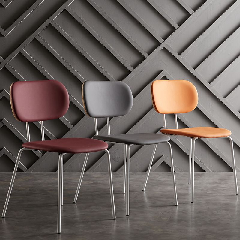 Industrial Style Matte Finish Metal Side Chair Open Back Dining Side Chair Clearhalo ' kitchen&dining_furn' 'Dining Chairs' 'Dining Tables & Seating' 'dining_chair' 'Furniture' 'furniture_dining_chair' 'Kitchen & Dining Furniture' 'kitchen' 1200x1200_b3cef9b0-2937-4ddd-9df4-6d78322e67df