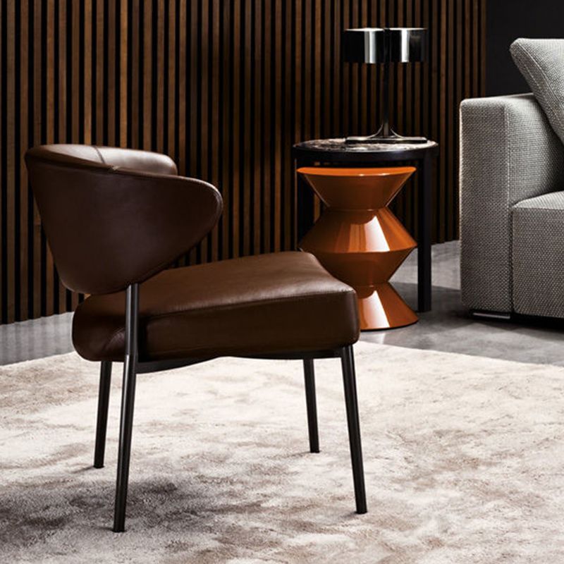 Gestoffeerde eetkamerstoelen open voor de achterkant eetstoelen met metalen benen