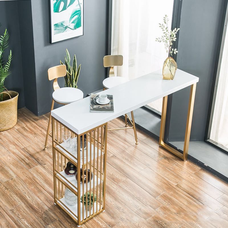 Glam Bar Table Set 1/3 Pieces Rectangle Wood Counter Table with Stools Clearhalo 'Bar Furniture' 'furn' 'furn_home_bar_bar_sets' 'Furniture' 'Home Bars & Bar Sets' 'home_bar_bar_sets' 'Kitchen & Dining Furniture' 1200x1200_b3cff8a1-f303-48c5-8646-7535c76e7b35