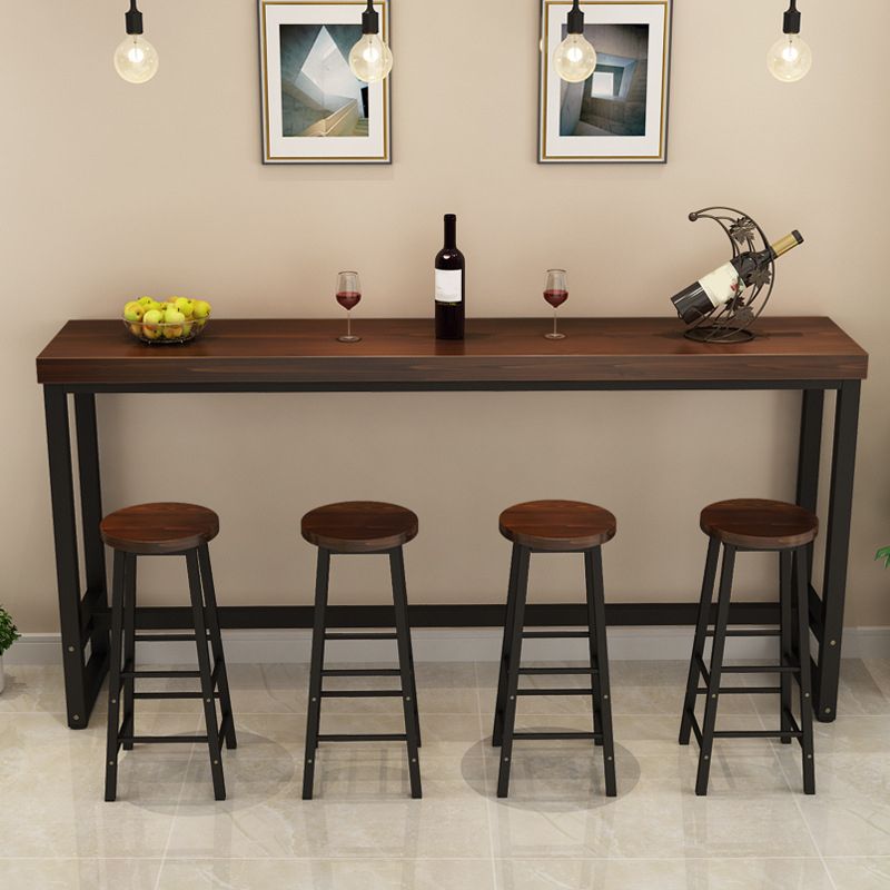 Industrial Bar Table Set 1/5/9 Pieces Solid Wood Pub Table Set for Indoor Clearhalo 'Bar Furniture' 'furn' 'furn_home_bar_bar_sets' 'Furniture' 'Home Bars & Bar Sets' 'home_bar_bar_sets' 'Kitchen & Dining Furniture' 1200x1200_b3d20d6b-db0d-4085-b8d8-1a337132937c