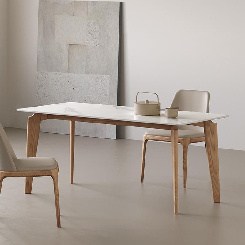 Medieval Rectangle Dining Table Sintered Stone Table with Wooden Legs Clearhalo 'Dining Tables & Seating' 'Dining Tables' 'dining_table' 'furn' 'furn_dining_table' 'Furniture' 'Kitchen & Dining Furniture' 1200x1200_b3d2f9bd-af44-4851-8613-e56731b60f9c
