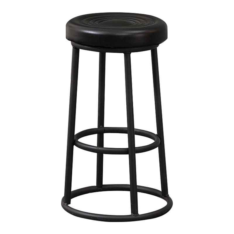 Modern Round Bar Stool Footrest Backless Counter and Bar Stool with Iron Legs Clearhalo 'Bar Furniture' 'Bar Stools' 'bar_stools' 'furn' 'furn_bar_stools' 'furniture_bar_stools' 'Kitchen & Dining Furniture' 'kitchen&dining_furn' 'kitchen' 'kitchen_furn' Furniture' 1200x1200_b3d30344-4217-4db9-ab3f-ee91d75cd22c