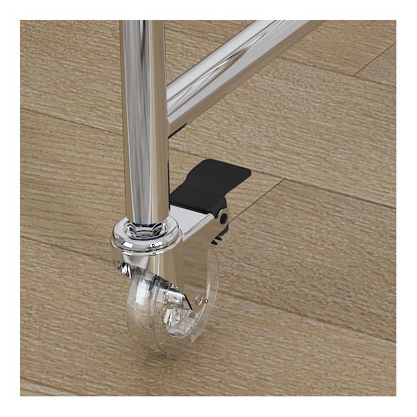 Industriële jas hanger zilveren metalen opbergkast rek met castors