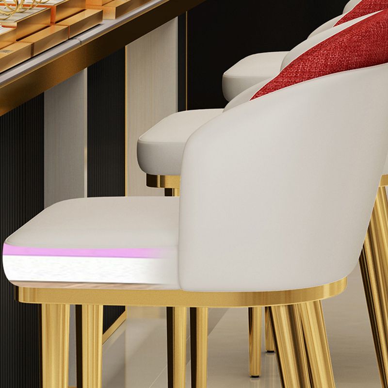 30.34'' Leather Glam Bar Stool Matte Finish Upholstered Restaurant Stool Clearhalo 'Bar Furniture' 'Bar Stools' 'bar_stools' 'furn' 'furn_bar_stools' 'Furniture' 'Kitchen & Dining Furniture' 1200x1200_b3d5383c-fd39-436a-a5d1-6ee8efbfea9c
