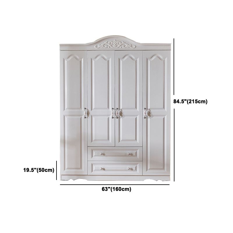 Bedroom Hinged Door Storage Cabinet Manufactured Wood Victorian Cabinet with Drawers