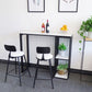 Glam Style Fixed Bar Table 1/2/3 Pieces Faux Marble Rectangle Counter Table Clearhalo 'Bar Furniture' 'furn' 'furn_home_bar_bar_sets' 'Furniture' 'Home Bars & Bar Sets' 'home_bar_bar_sets' 'Kitchen & Dining Furniture' 1200x1200_b3d730a6-228a-4225-bedd-ae98b4a12528