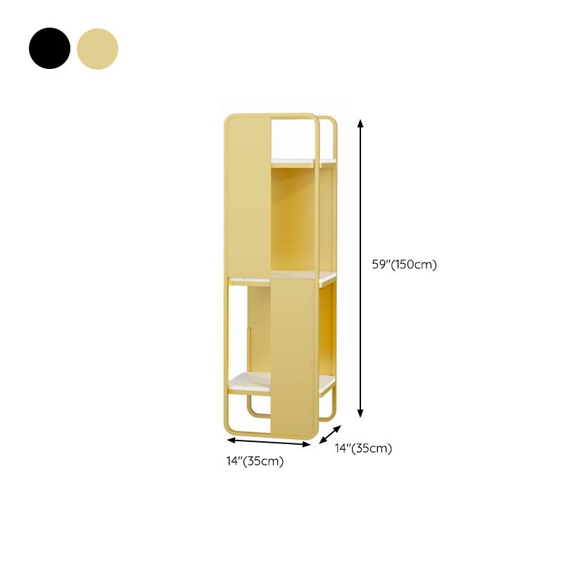 Modern Metal Shelf Bookcase Open Back Bookshelf for Living Room