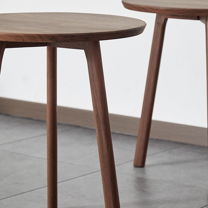 Scandinavian Solid Wood 3 Legs Double Tier Living Room Side Table