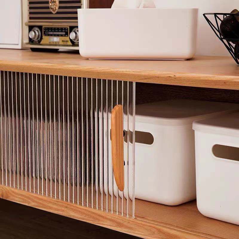 Zeitgenössische TV -Standkonsole Massivholz -TV -Medien stehen mit Türen