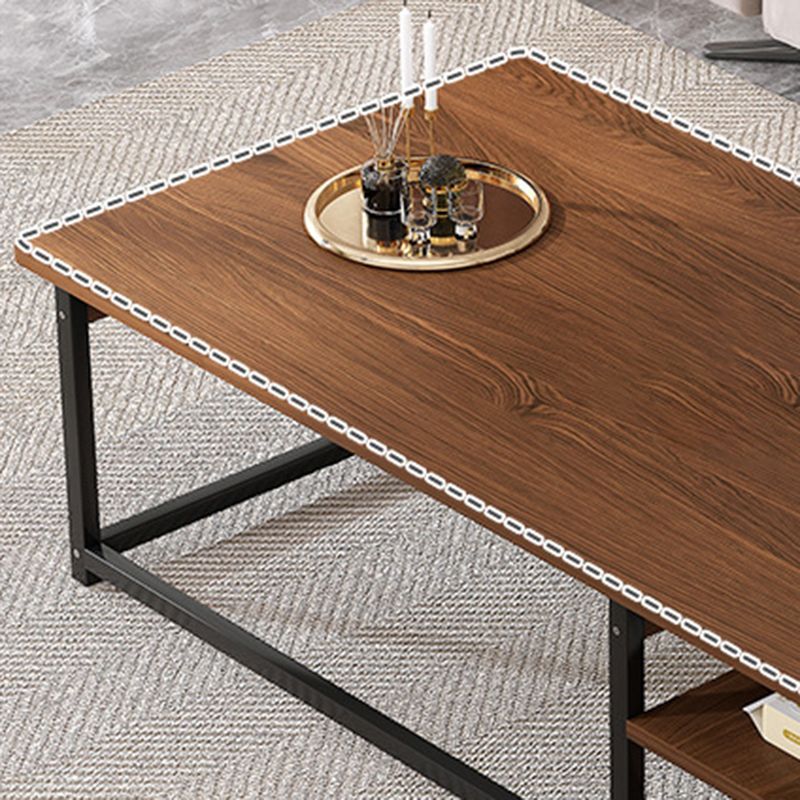 23.6" D Modern Rectangular Coffee Cocktail Table with 2-Shelf Clearhalo 'Coffee & Accent Tables' 'Coffee Tables' 'coffee_tables' 'furn' 'furn_coffee_tables' 'Furniture' 'Living Room Furniture' 1200x1200_b3dca395-2099-48c0-9448-0dfda99e6e4a