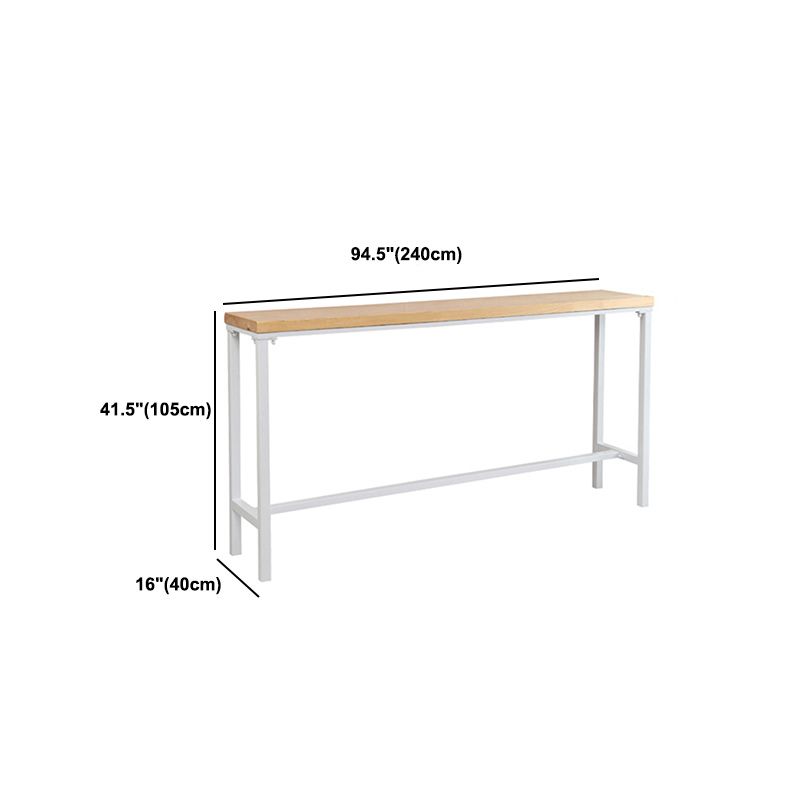 Juego de mesa de pub rectangular moderna de 1/5 piezas, mesa de mostrador de madera con taburetes altos