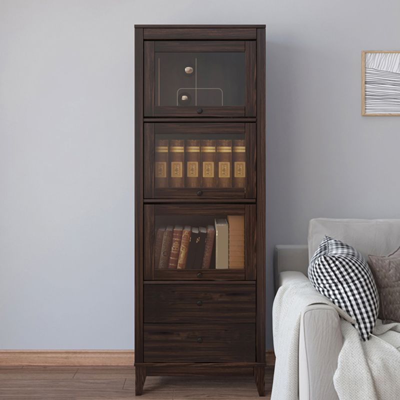 Mid-Century Modern Side Cabinet Square Accent Cabinet with Brown Clearhalo 'Cabinets & Chests' 'cabinets_chests' 'furn' 'furn_cabinets_chests' 'Furniture' 'Living Room Furniture' 1200x1200_b3ddf58f-23b8-4f68-8227-e5564f9a310c