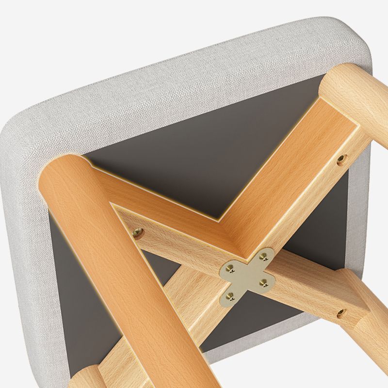 Wood Pouf Contemporary Square Solid Color Ottoman with Wooden Feet