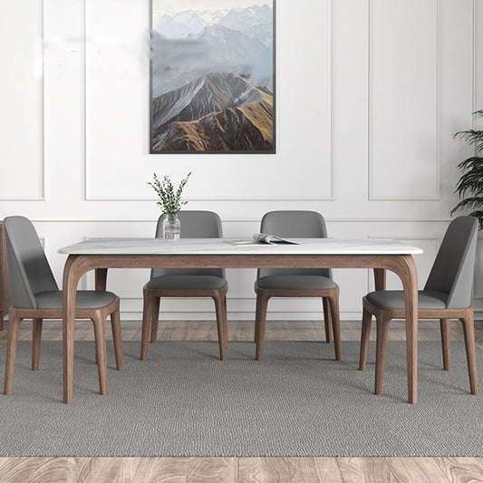 焼結石トップモダンダイニングセット長方形1/2/5ピースダイニングルームテーブルセット