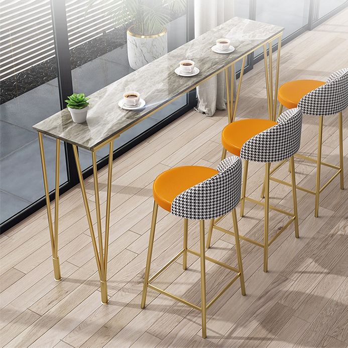 Modern Marble Pub Table with Rectangle Table Top Legs Table - 42" H Clearhalo 'Bar Furniture' 'Bar Tables' 'bar_tables' 'furn' 'furn_bar_tables' 'Furniture' 'furniture_bar_tables' 'Kitchen & Dining Furniture' 1200x1200_b3e0ac27-628c-4a0f-9be5-227194c338ba