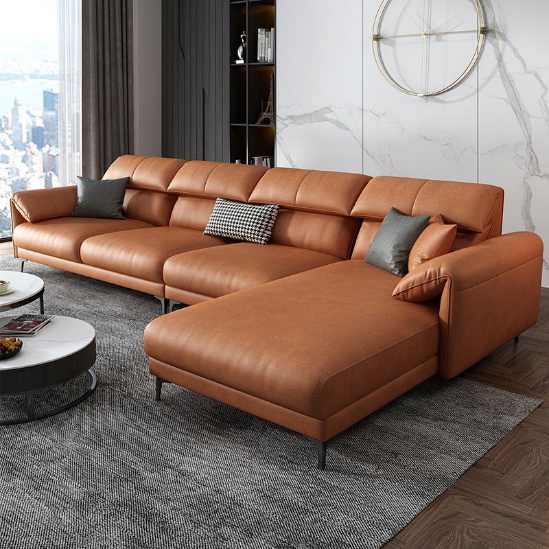 Sofá y chaise de mano derecha contemporánea con brazo superior de almohada