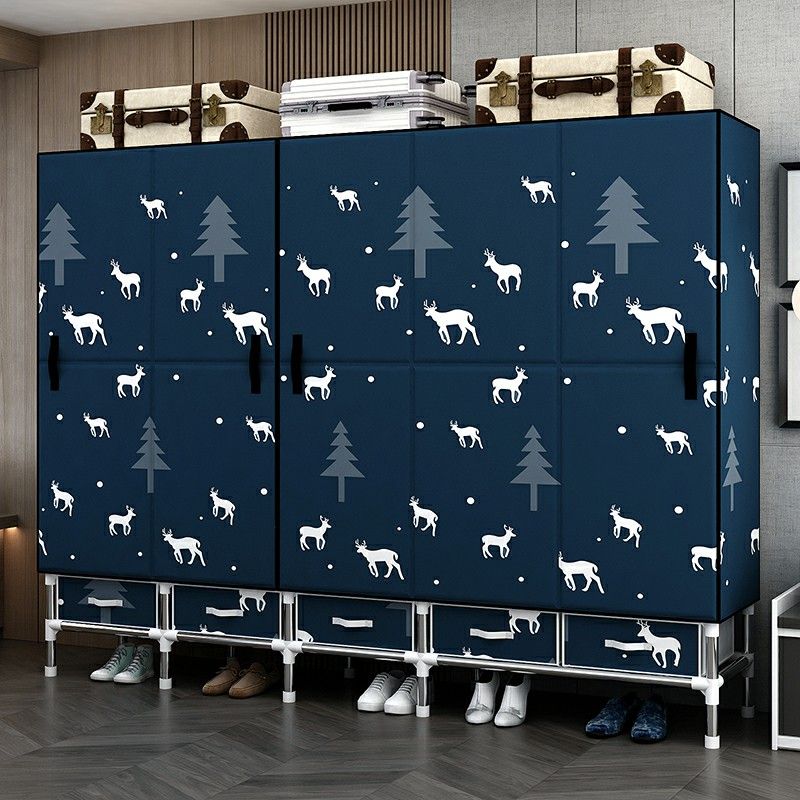 Contemporary Wardrobe Cabinet with Legs Steel Wardrobe Armoire