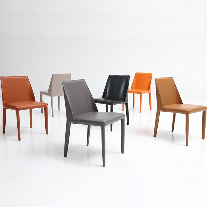 Industrial Home Side Chair Solid Back Metal Upholstered Dining Room Chair (Set of 2) Clearhalo ' kitchen&dining_furn' 'Dining Chairs' 'Dining Tables & Seating' 'dining_chair' 'furn' 'furn_dining_chair' 'Furniture' 'furniture_dining_chair' 'Kitchen & Dining Furniture' 'kitchen' 1200x1200_b3e1e4f4-3a39-40d3-b18c-1f34acc33c85