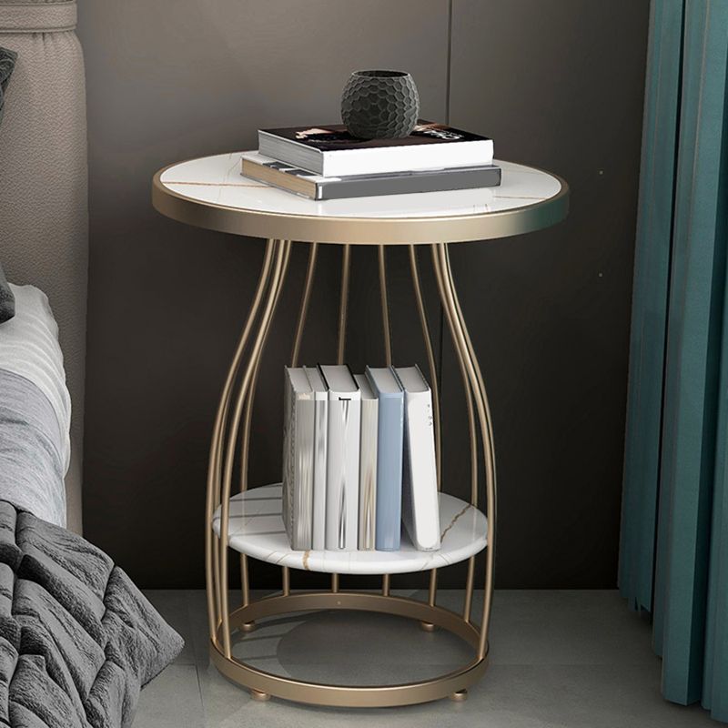 Table d'appoint à cadre moderne table de canapé rond avec rangement
