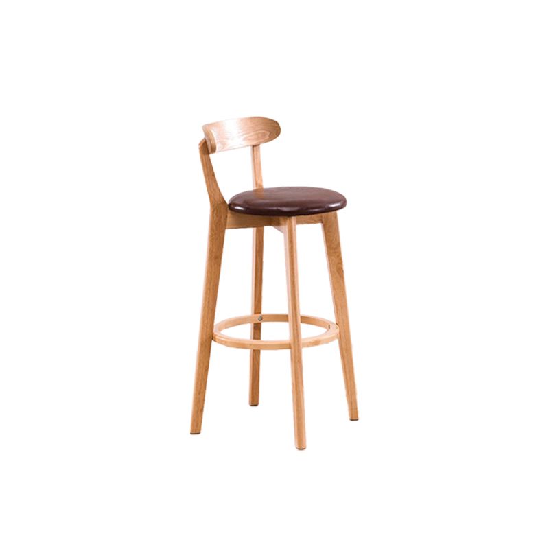 Low Back Dining Stools Industrial Armless Bar Stools with Wood Base