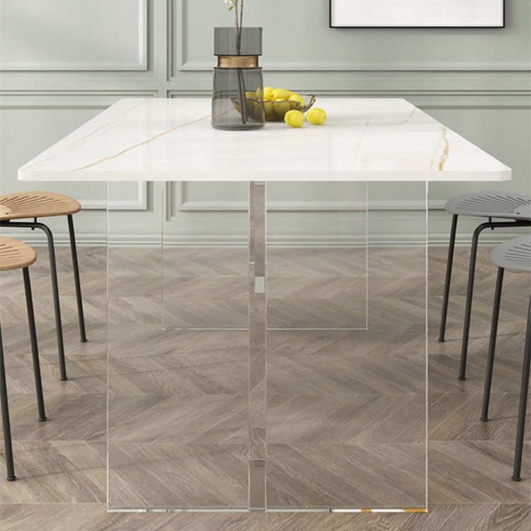 Modern Rectangle White Dining Table Set 1/2/5/7 Pieces Dining Set for Home Use Clearhalo 'Dining Room Sets' 'Dining Tables & Seating' 'dining_room_set' 'furn' 'furn_dining_room_set' 'Furniture' 'furniture_dining_room_set' 'Kitchen & Dining Furniture' 1200x1200_b3e5ba4b-2069-4625-aaa5-4393615c7b76