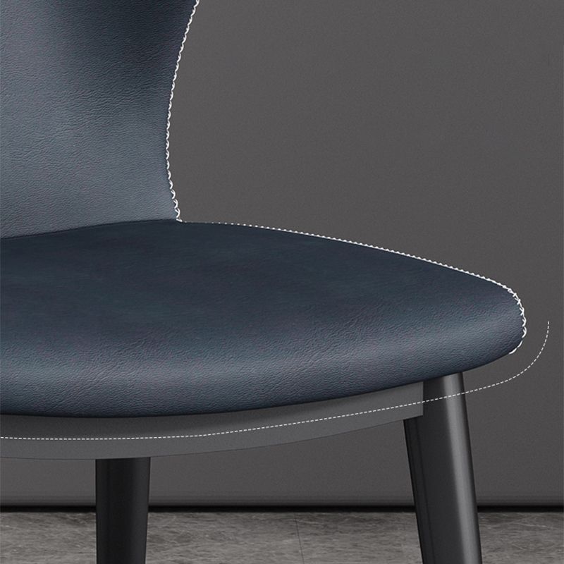 Contemporary Metal Dining Room Chairs Faux Leather Dining Armless Chairs (Set of 4) Clearhalo ' kitchen&dining_furn' 'Dining Chairs' 'Dining Tables & Seating' 'dining_chair' 'furn' 'furn_dining_chair' 'Furniture' 'furniture_dining_chair' 'Kitchen & Dining Furniture' 'kitchen' 1200x1200_b3e61653-f22e-4225-b930-b3f1e814adf3