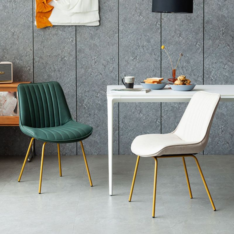 Glam Style Side Chair Faux Leather Gold Frame Dining Chair for Home Clearhalo 'Dining Chairs' 'Dining Tables & Seating' 'dining_chair' 'furn' 'furn_dining_chair' 'Furniture' 'Kitchen & Dining Furniture' 1200x1200_b3e807b5-9641-4869-bfa9-b1610e29c530