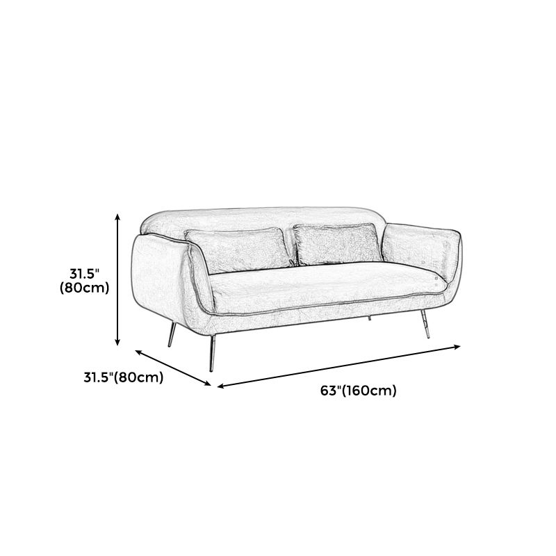 Velvet Modern Standard Tight Back Sofa 30"W Square Arm with Bolster Pillows Clearhalo 'furn' 'furn_sofas' 'Furniture' 'furniture_sofas' 'kitchen' 'kitchen_sofas' 'Living Room Furniture' 'Sofa' 'sofas' 1200x1200_b3e81449-cc78-4a95-bfc7-c5635d1cf316