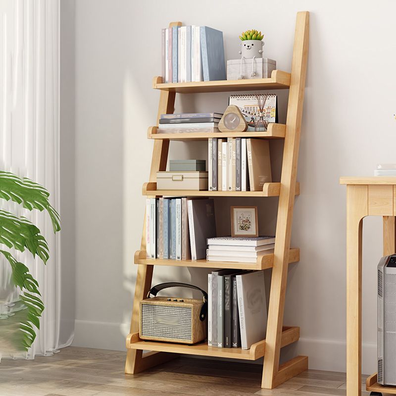 Modern Open Back Ladder Bookshelf Wooden Bookcase for Study Room Clearhalo 'Bookcases' 'furn' 'furn_bookcases' 'Furniture' 'Office Furniture' 1200x1200_b3eb8498-4694-45fa-947e-bb0e09b4a4f5