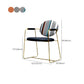PU Leather Upholstered Dining Arm Chair Open Back Chair with Stainless Steel Frame