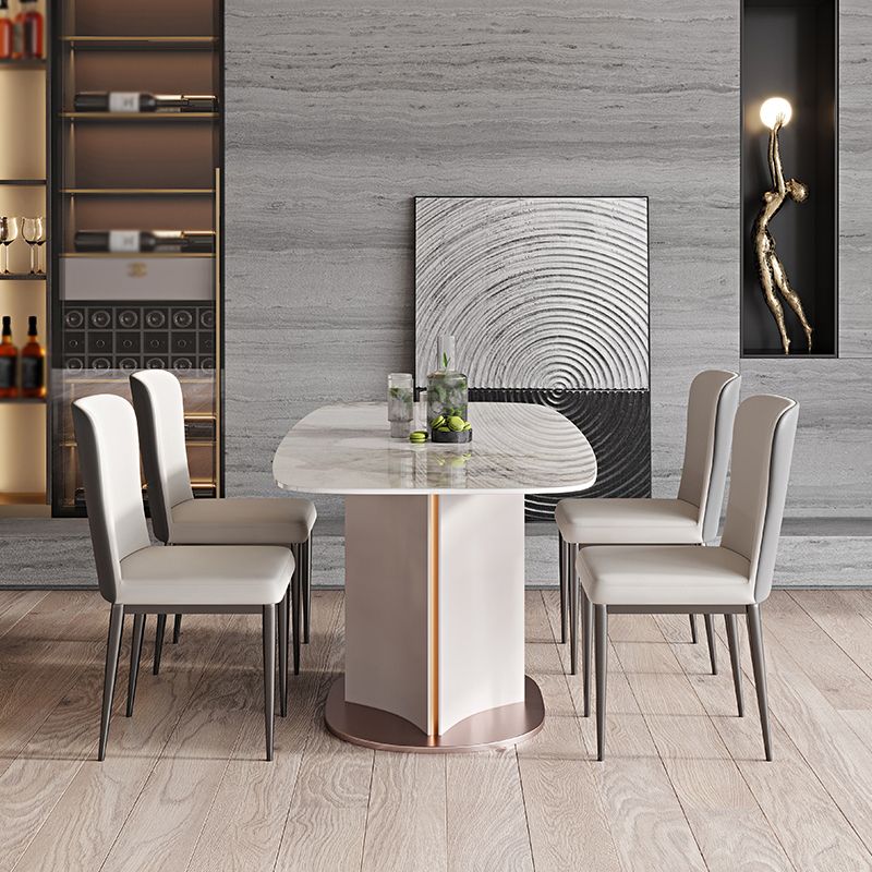 dern 1/2/3/5/7 Pieces Dining Set Sintered Stone Dining Table Set with Leather Chairs Clearhalo 'Dining Room Sets' 'Dining Tables & Seating' 'dining_room_set' 'furn' 'furn_dining_room_set' 'Furniture' 'furniture_dining_room_set' 'Kitchen & Dining Furniture' 'kitchen&dining_furn' 'kitchen' 1200x1200_b3ec8e4d-d3ec-46b9-a58c-a050c7f495b0